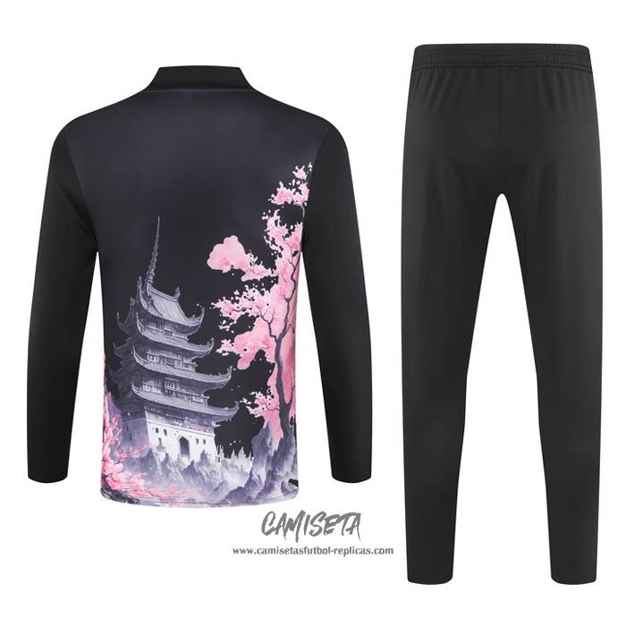 Chandal de Sudadera del Japon Dragon 2024-2025 Nino Negro y Rosa